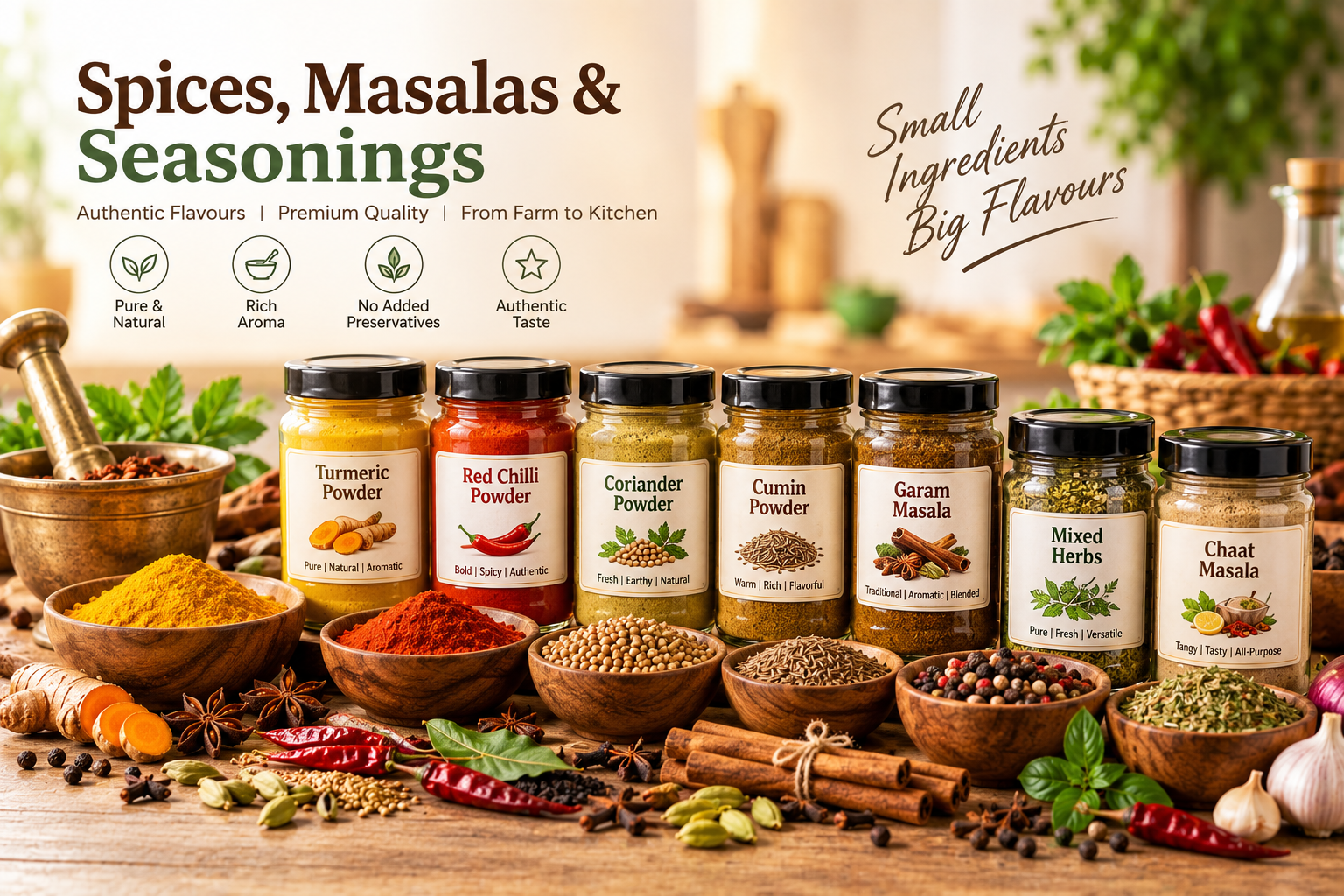 Authentic Indo-Asian spice blends and pure spices