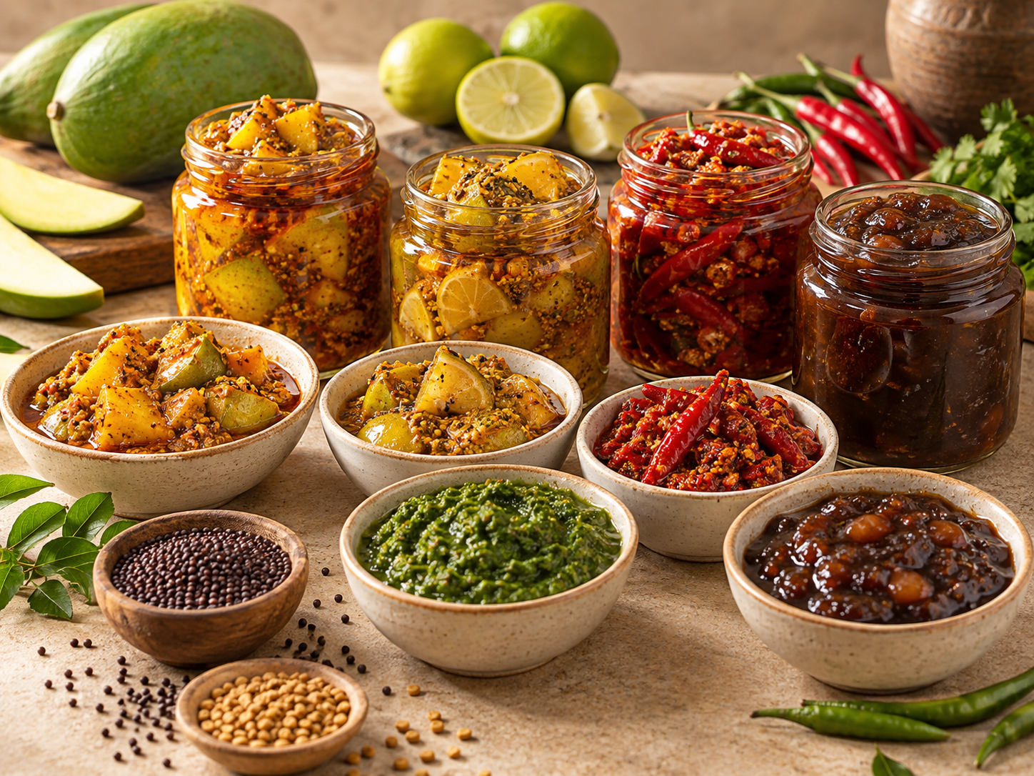 Authentic Indo-Asian pickles and condiments