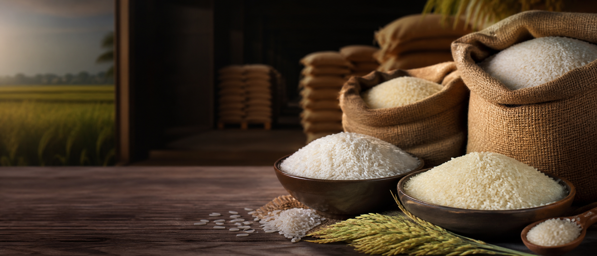 Basmati, Jasmine, Matta and Sona Masoori rice prepared for wholesale distribution in Poland and Europe