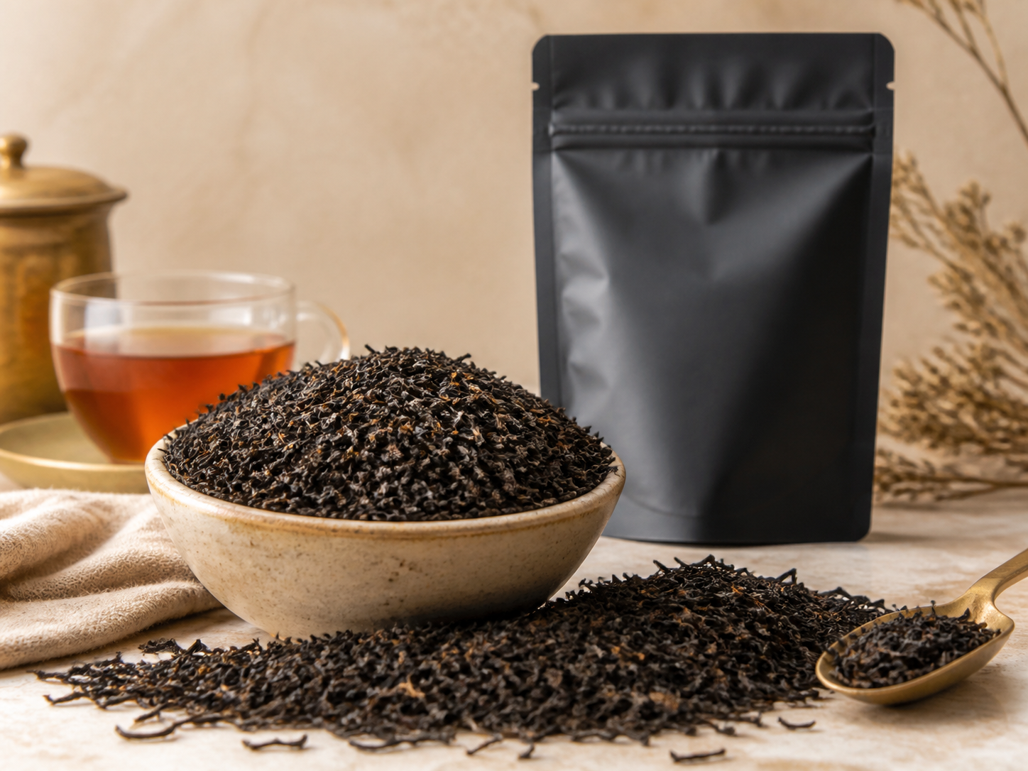 Premium black loose-leaf tea for bulk supply